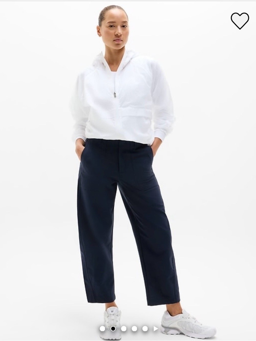 Athleta Skyline High Rise Barrel Leg Pant in 14 Tall in Navy